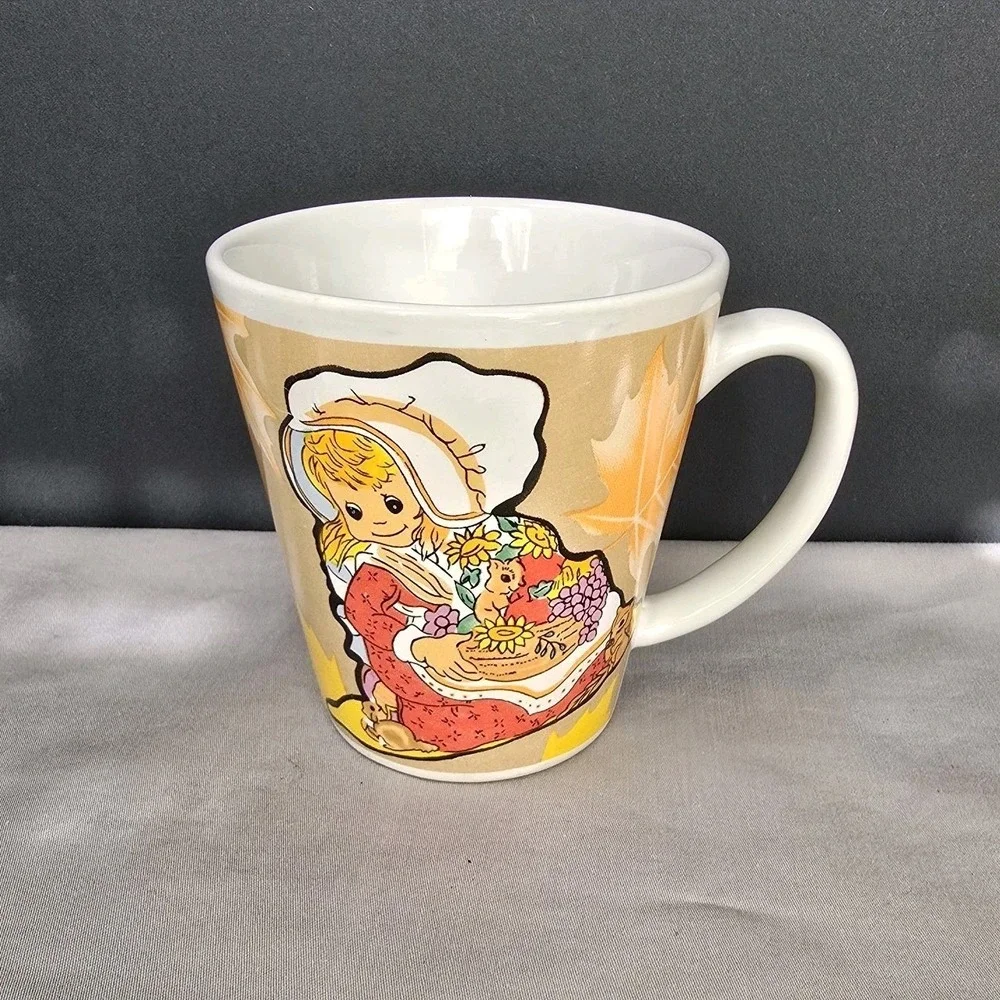 Maple Leaves & Children Coffee Mug 1999 Cozy Compy Cottage Core 70s - Picture 2 of 7